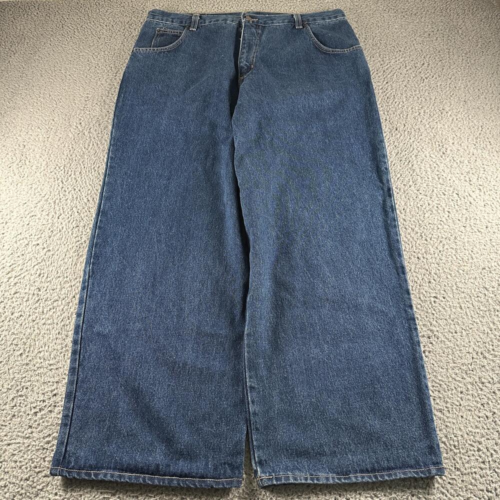 Vtg Solo Semore Jeans Mens 40(38 Fit) Baggy Wide Leg Blue Made in USA Skater